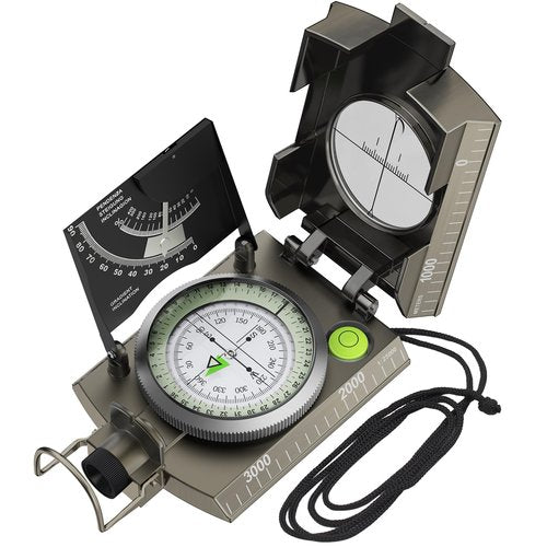 Proster Compass Metal Waterproof IP65 Compass Sighting Clinometer with Carry Bag for Camping Hunting Hiking Geology and Other Outdoor Activities