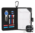 Handy Picks Golf Scorecard Holder n Yardage Book Cover in Genuine Leather - Divot Repair Tool, Ball Marker, Golf Tees, Pencil n Scorecards, Scorer Included, Gift for Golfers