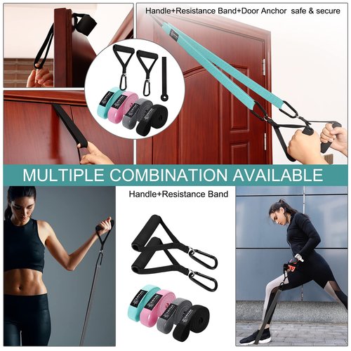 GAIYAH FITNESS Long Bands for Working Out-Long Resistance Women Workout Out Loop Large Body Out, MintPinkDark GrayBlack