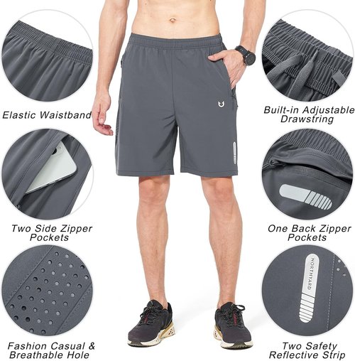 NORTHYARD Men's Athletic Running Shorts - Quick Dry Lightweight Gym Shorts for Sports | 5"/7"/9" Sizes