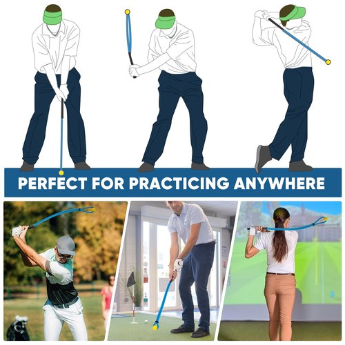 Golf Rope Swing Trainer Professional Golf Swing Rope Training Aid Improved Golfers Swing Speed, Rhythm, Flexibility and Strength Golf Training Aid for Men Women Gift