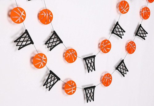 Basketball Hoop Garland Decorations - Sports-Themed Banner for Game Day Parties & Celebrations