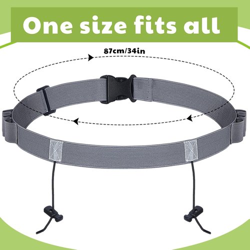 JOVITEC Race Number Belt - 2 Pack with 6 Gel Loops for Running, Cycling & Triathlon