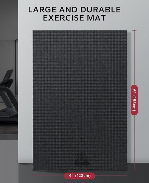 HAPBEAR Extra Large Exercise Mat - Non-Slip, Ultra Durable 8mm Thick Workout Mats for Home Gym | Yoga & Cardio