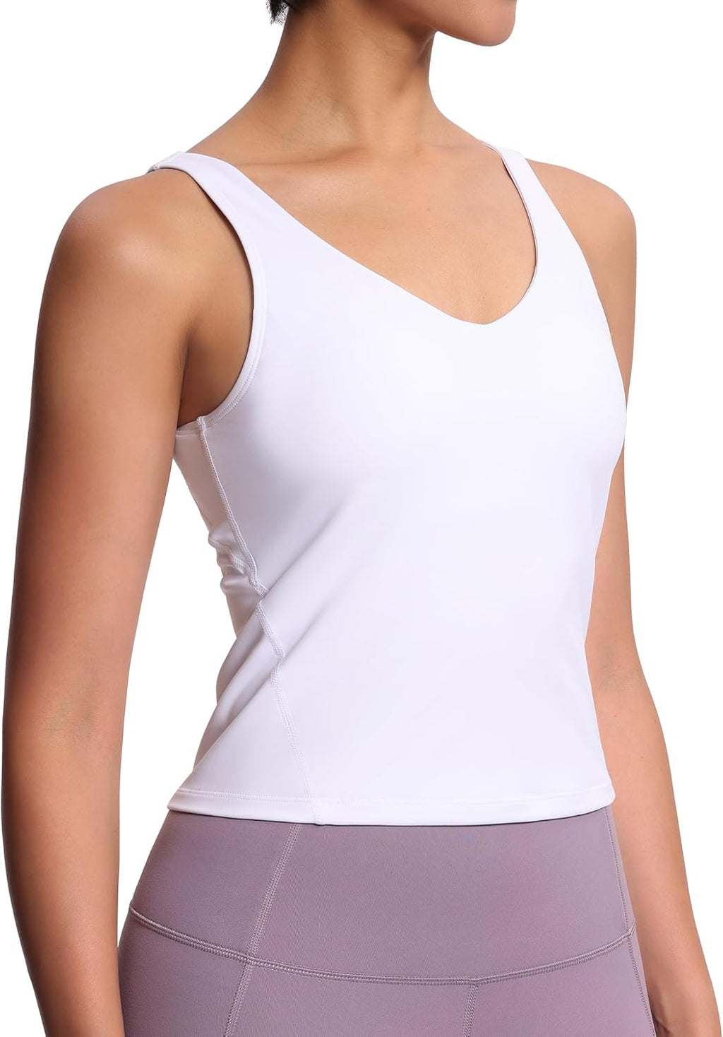 THE GYM PEOPLE Women's Longline Sports Bra - Wirefree Padded Yoga Tank Top for Comfort