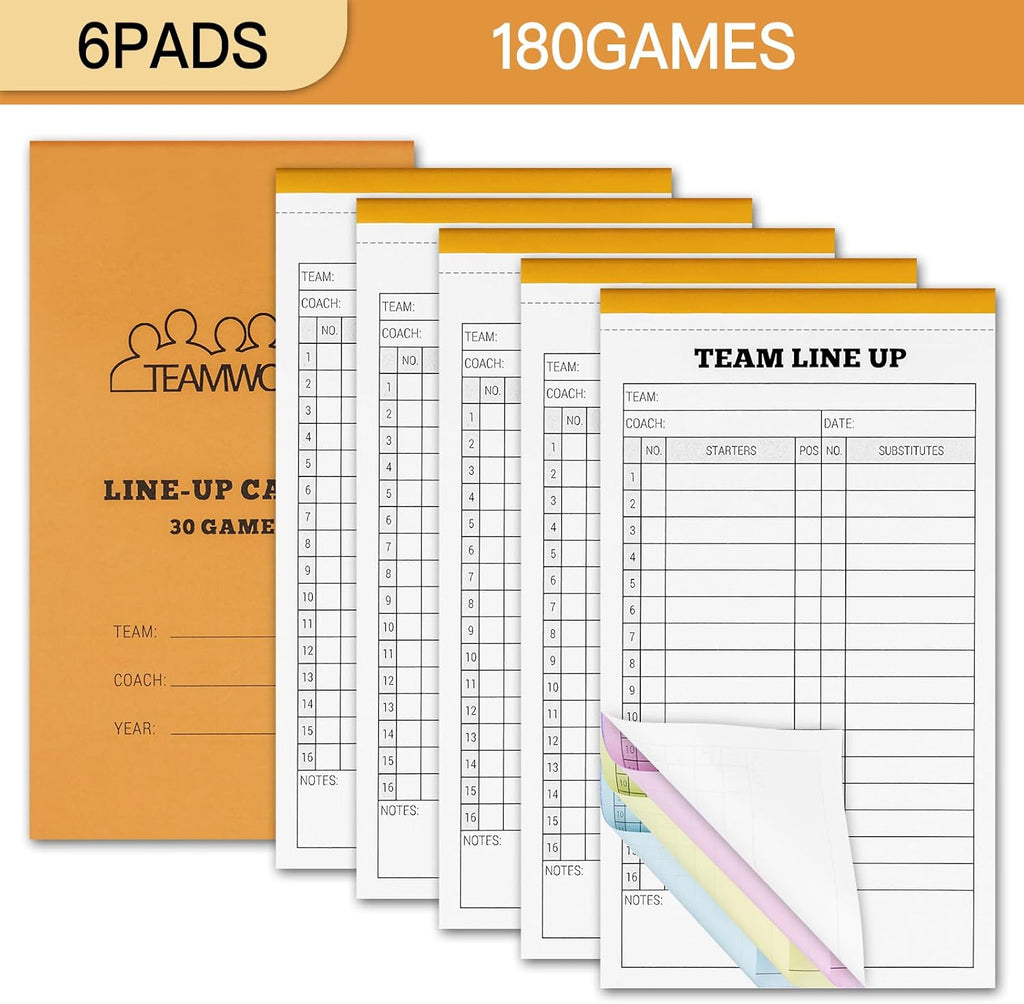 Regine Switzerland Softball/Baseball Lineup Cards - 60 Sets of 16 Player Carbonless Sheets | 4.5 x 8 in