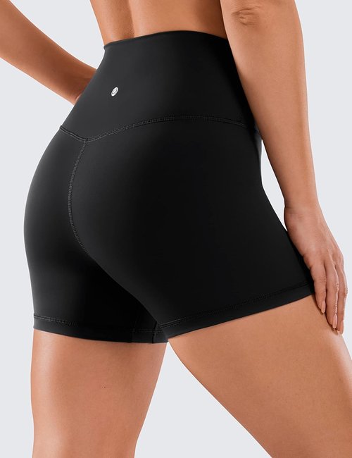 CRZ YOGA Biker Shorts - Naked Feeling High Waist Spandex for Yoga & Gym | 4-Inch Length