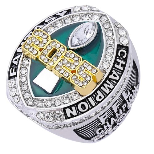 guancrown 2025 Fantasy Football Championship Ring Award Prize Trophy Sports Winner FFL Champion Ring (Ring with Stand, Size 11)
