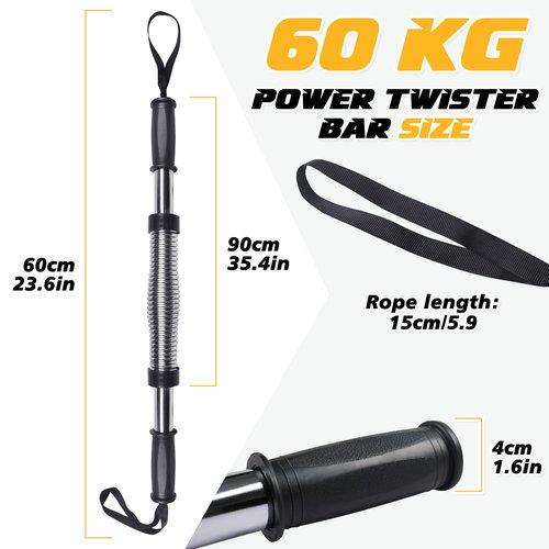 INNOLIFE Power Twister Bar, Upper Body Exercise Equipment for Chest Workout, Shoulder, Forearm, Bicep and Arm Strengthening Workout Equipment (132LB (60KG))