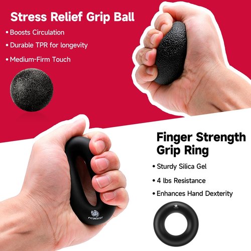 FitBeast Grip Strengthener Kit - 5 Pack Adjustable Resistance for Enhanced Forearm Strength