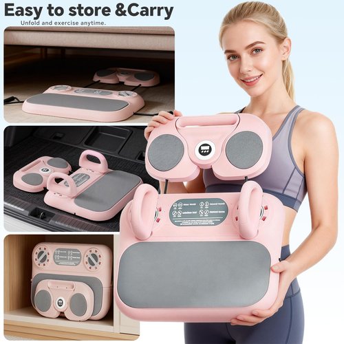 SHIJING Pilates Reformer Board，6-in-1 Foldable Pilates Equipment for Home Workout with Timber，Core& Full Body Training for Women