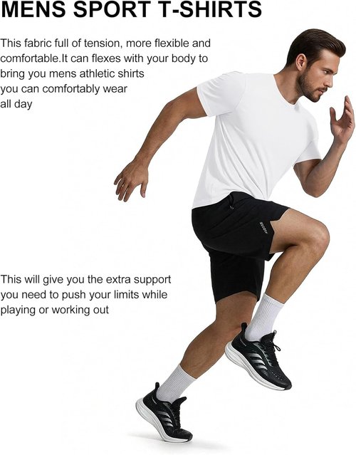 COOFANDY Men's Athletic T-Shirts - Quick Dry Moisture-Wicking Workout Shirts | 3 Pack for Gym & Casual Wear