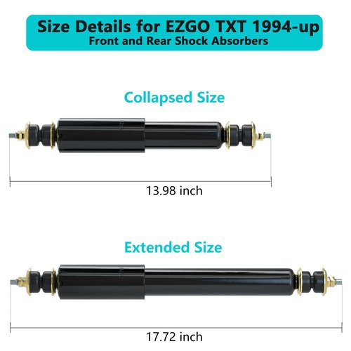 10L0L Golf Cart Front and Rear Shock Absorbers for EZGO TXT Golf Carts 1994+, Replaces OEM# 76418-G01, 70248-G01, 70324-G01, 76419-G01-2 PCS