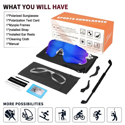 Polarized Sports Sunglasses for Men Women,Running Fishing Baseball Sunglasses,Cycling MTB Bike Glasses UV400