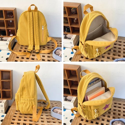 LONGSILVER Star Backpack Kawaii Large Capacity Aesthetic Rucksack Cute Accessories Bag for Woman Light-hearted Mori (Green,Large)