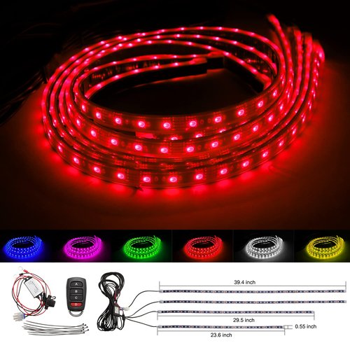 Roykaw Golf Cart Underglow LED Light Strip Underbody Neon Lighting Standard Million Color LED for EZGO/Club Car/Yamaha/Advanced EV, Water Resistant Flexible Tubes, Support APP or Remote Control