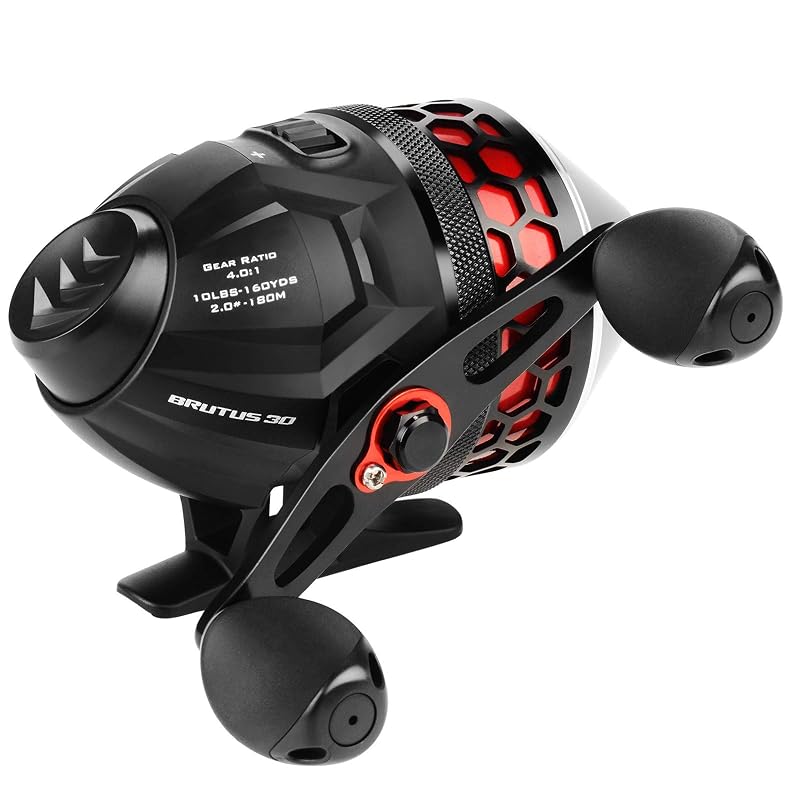 KastKing Brutus Spincast Fishing Reel - 4.0:1 Gear, Reversible Handle, Pre-Spooled Model 30+30