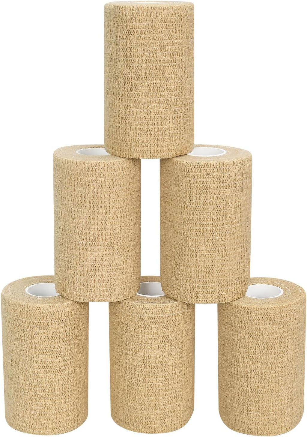 Self-Adhesive Bandage Wraps by Skiennix - 6 Pcs, 3 In, Breathable Skin Color Rolls for Sports & Swelling