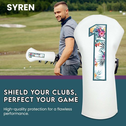 Syren Tropics Club Head Cover - Premium Golf Club Protector - Headcover for Odyssey | Essential Golf Accessories for Men with Premium Club Protection | Funny Golf Accessories for Men (for-Driver)