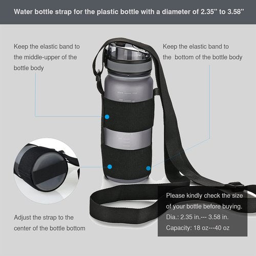 OYATON Water Bottle Carrier with Adjustable Shoulder Strap,Universal Bottle Sling,Perfect for Daily Walking Biking Hiking Travel (Exclude Bottle)