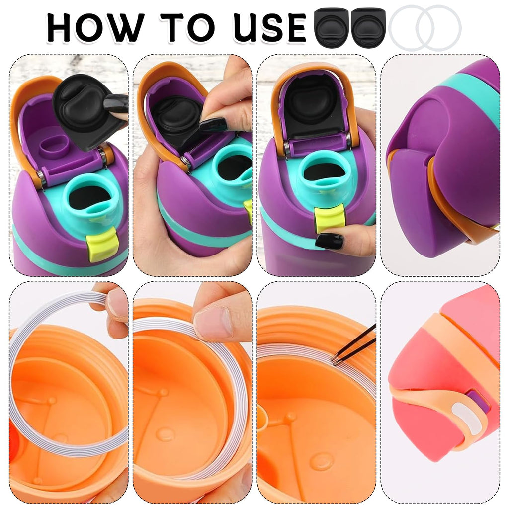 ZONBBEE 6pcs Replacement Stopper Compatible with Owala FreeSip 24oz 32oz,Water Bottle Top Gasket Lid for Owala 16/19/24/32/40oz Seal Bottle Mouth Cap Stopper Silicone Parts Insert Accessories