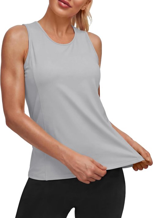 MAGCOMSEN Women's Sleeveless Workout Tank Tops - UPF 80+ Dry Fit Athletic Gym Shirts for Summer