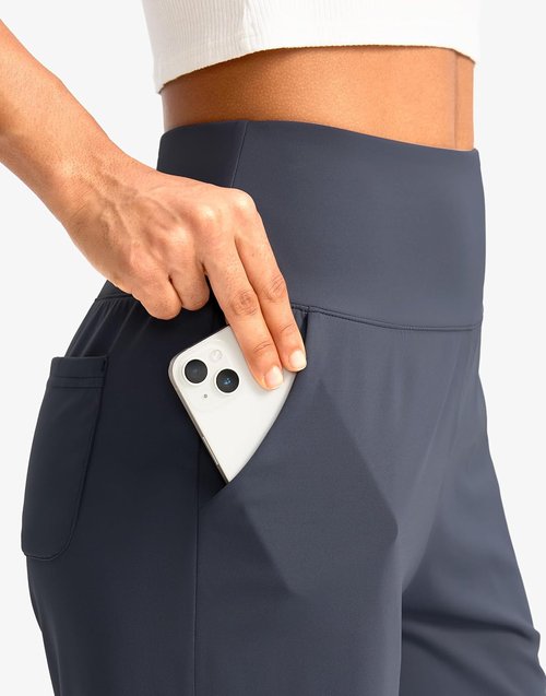 G Gradual Women's Bermuda Shorts - High Waisted, Knee Length with Pockets for Athletic Walking | 9" Size