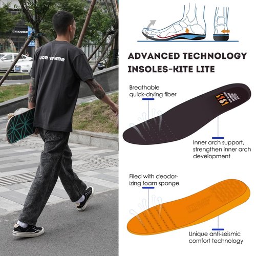 Skate Shoes for Men Women Low Top Pro Skateboard Training Casual Sneakers Black