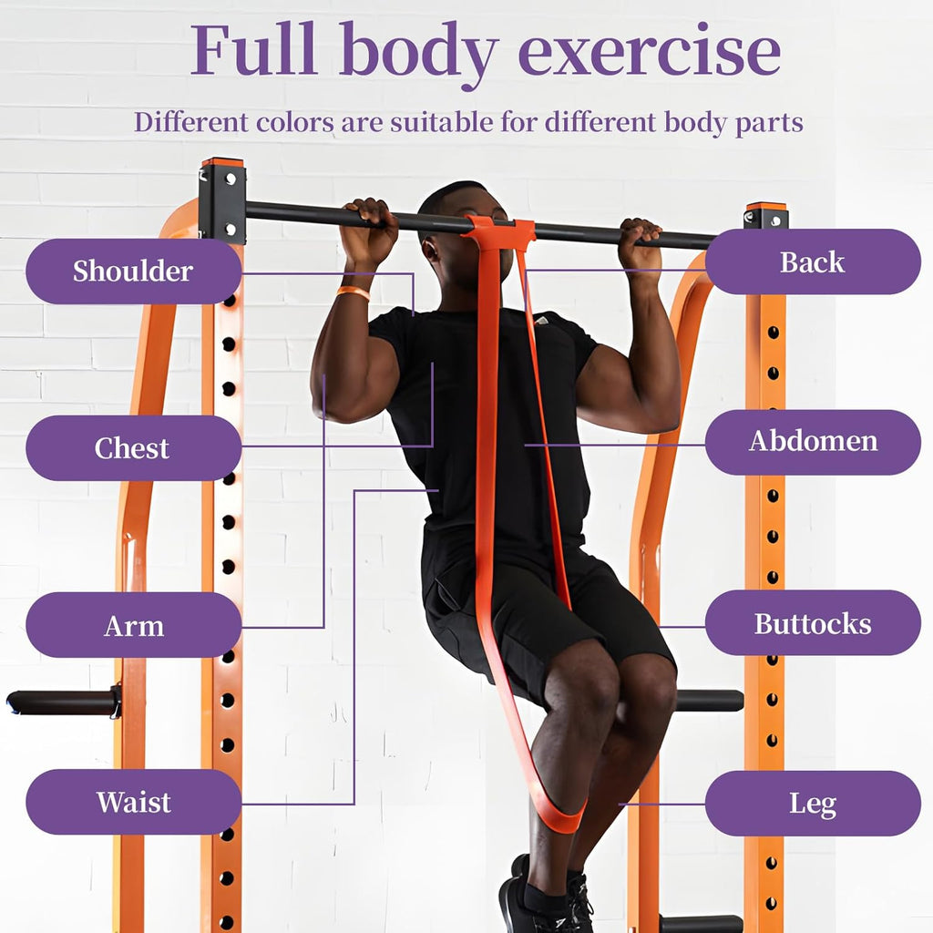 Skiennix Resistance Bands - Versatile Workout & Pull-Up Assistance Bands for Men & Women | Includes Door Anchor & Handle