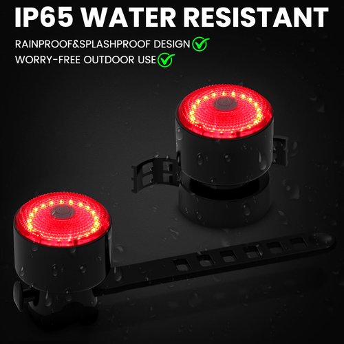 Bike Tail Light 2 Pack, Ultra Bright Bicycle Rear Light for Night Riding & Daytime Safety, 60LM USB-C Rechargeable LED Bike Tail Light with 5 Modes,10H Runtime - Waterproof Tail Light for Road Biking