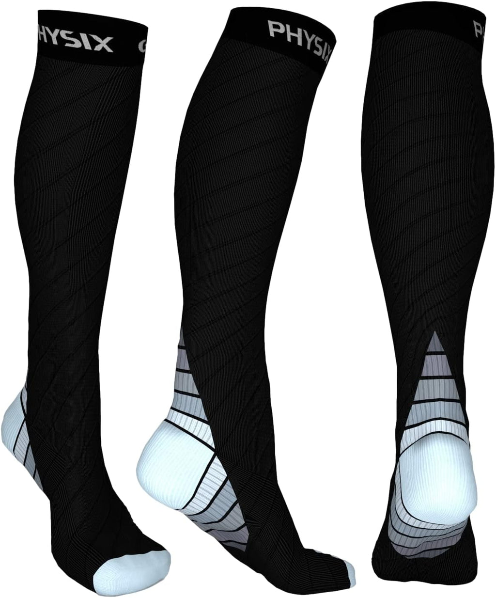 Physix Gear Compression Socks - 20-30 mmHg Support for Men & Women | Ideal for Running, Travel & Shin Splints