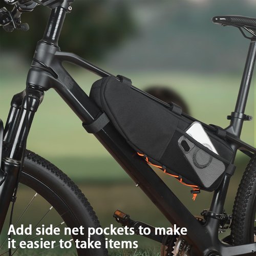 WOLFILIST Waterproof Bike Frame Bag - Under Top Tube Triangle Storage Pouch for MTB & Road Bikes - Holds Cycling Tools, Accessories Securely
