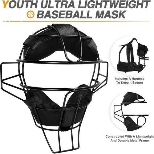Baseball Catcher Mask by [Brand Name] - Lightweight Full Face Protection for Teens 13+ & Adults