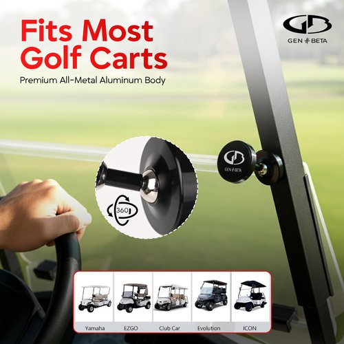 Gen Beta Magnetic Phone Holder for Golf Cart – Strong Magnetic Mount – Microfiber Rag Included, Hand Towel and Sweat Towel for Gym – Great Gifts for Golfers