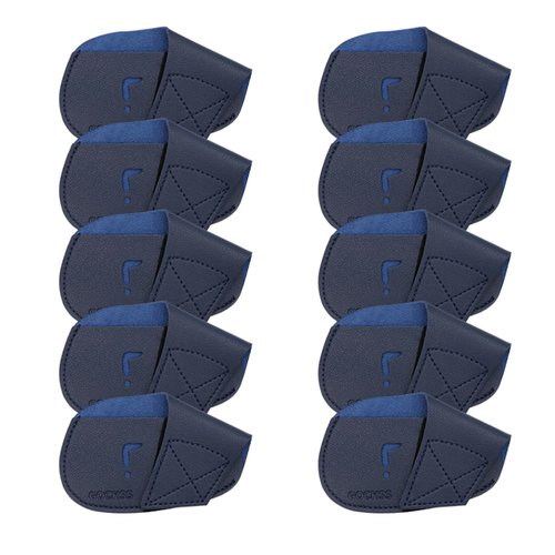 GOCHSS I Golf Iron Headcovers 10pcs PU Fit Both Right-Handed Clubs Golf Club Protector for Titleist Callaway Ping Taylormade Fit More Brands Golf Iron.（Dark Blue）