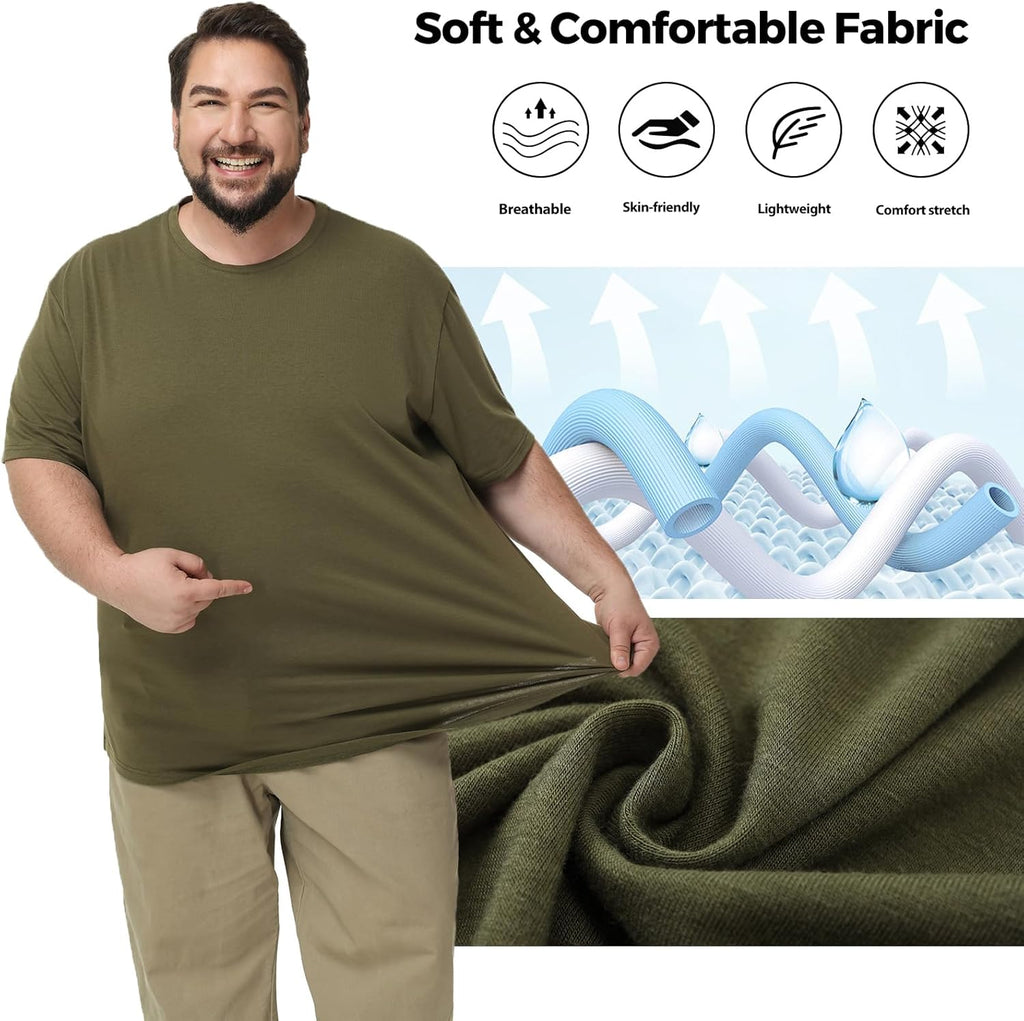 TEZO Men's Big & Tall Oversized T-Shirts - Classic Relaxed Fit Casual Tees | 3 Pack