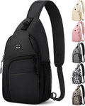 Skiennix Waterproof Crossbody Bag - Trendy Sling Backpack with Convertible Shoulder Strap | Black, Medium