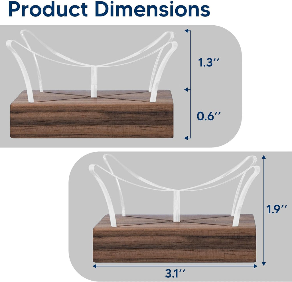 Walnut Wood Base Acrylic Basketball Display Stand - Non-Slip Holder for Sports Balls | Elegant Collector’s Case