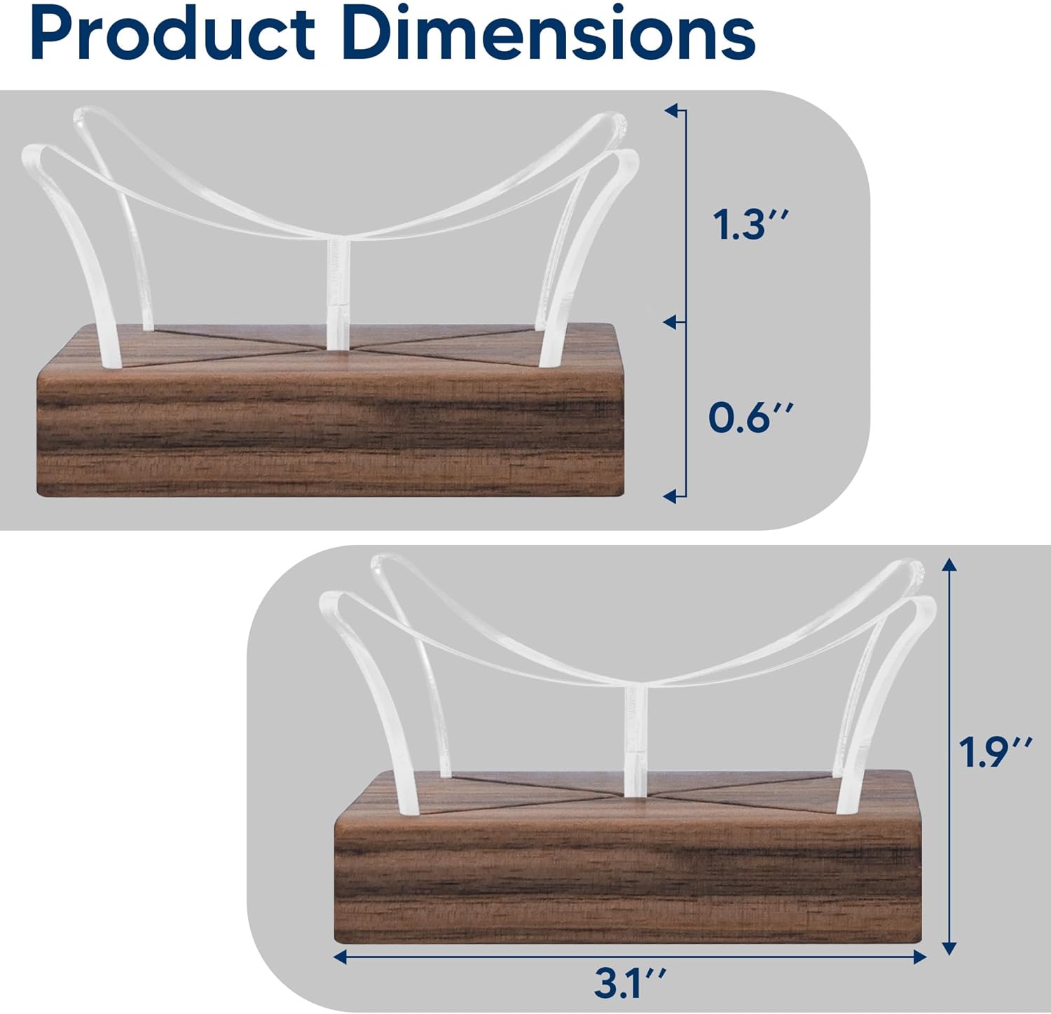 Walnut Wood Base Acrylic Basketball Display Stand - Non-Slip Holder for Sports Balls | Elegant Collector’s Case