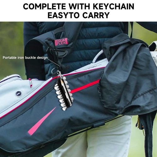 Jecten 3-in-1 Golf Tee Holder for Bag, Golf Tee Carrier with 12 Tees 1 Golf Divot Repair Tool 1 Marking Pencil Keychain Golf Accessory Premium Golf Gift Set