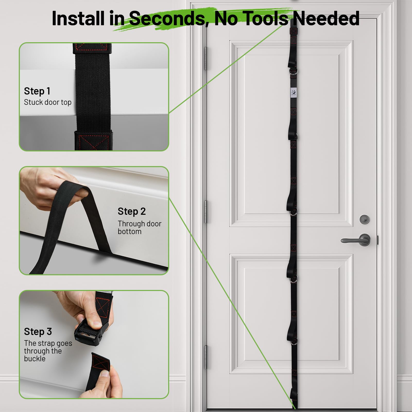 Slim Panda 11-Piece Door Anchor Strap for Resistance Bands