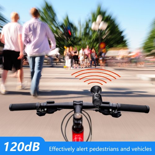 120dB Bike Electric Horn – Loud Cycling Bell for Adults & Kids – Easy Install, IPX4 Waterproof Bicycle Horn (Black)