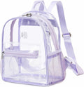 Abshoo Clear Mini Backpack - Stadium Approved Transparent Bag | Small Size 12x12x6 (Purple)
