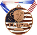 Decade Awards Custom Engraved Patriotic Place Medal - Stars and Stripes Ribbon | 2.75 Inch Wide