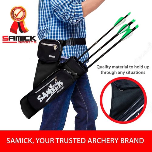 Archery Arrow Quiver - Adjustable Waist Quiver with 3 Removable Tubes & Pockets | Perfect for Hunting & Target Practice