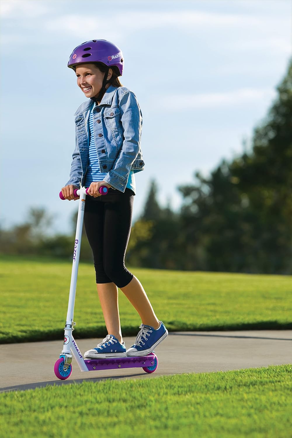 Razor Kick Scooter - Lightweight Steel Frame with Multi-Color LED Light-Up Deck | For Kids 6+