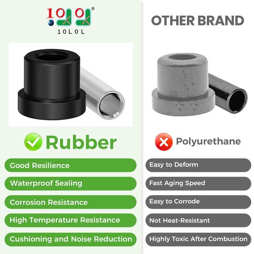 10L0L Golf Cart Spring Bushing Kit with Screw Nut-Rear Leaf Springs Shackles Bushing Sleeve for EZGO TXT/Medalist (1994-up) & Club Car DS (1981-up), Replaces Parts 70289-G02 70291-G01 14158-G1