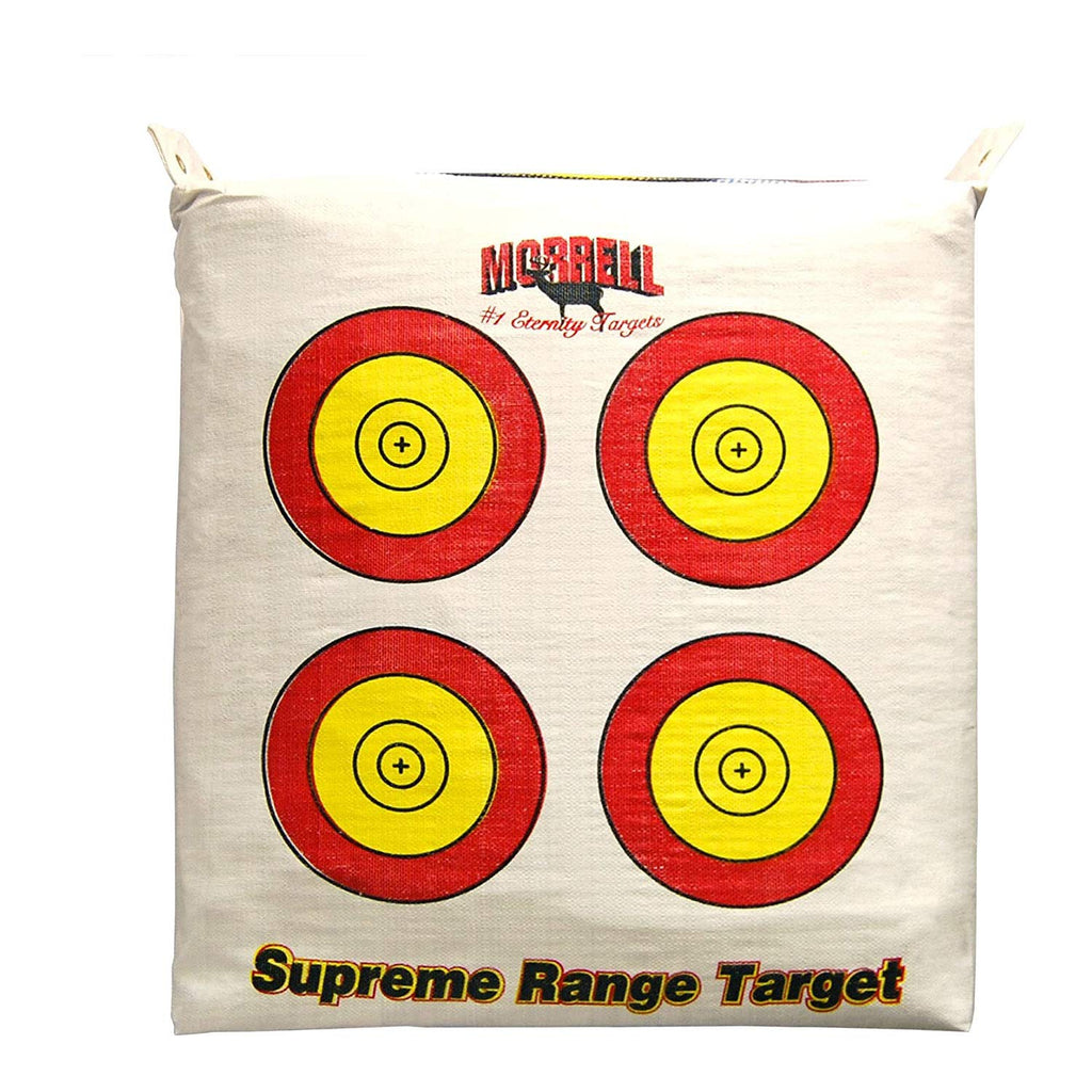 Morrell 4 Pack Weatheprroof Supreme Range Adult Field Point Archery Bag Target with NASP Scoring Rings, Nucleus Center, and IFS Technology, White