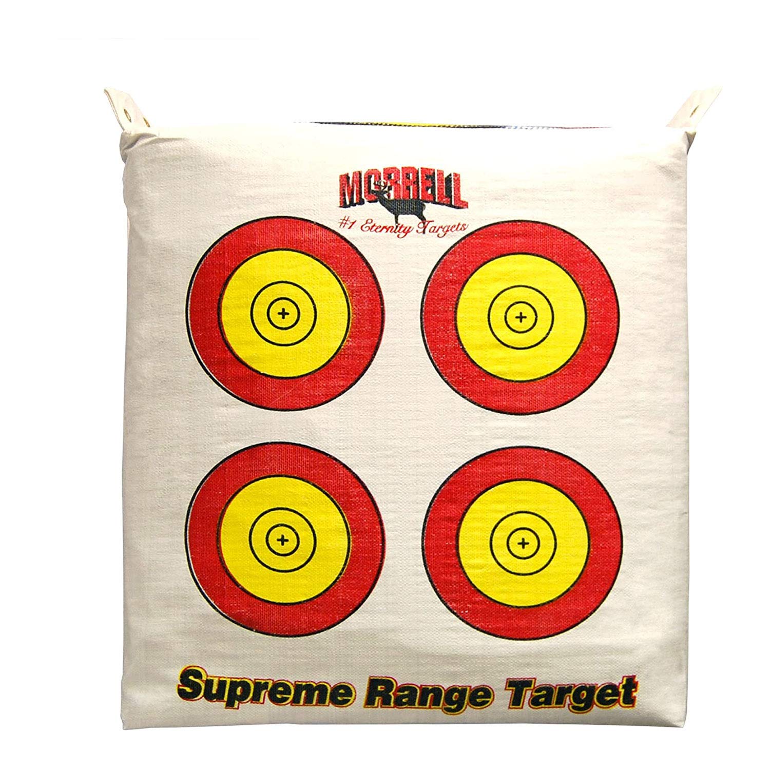 Morrell 4 Pack Weatheprroof Supreme Range Adult Field Point Archery Bag Target with NASP Scoring Rings, Nucleus Center, and IFS Technology, White