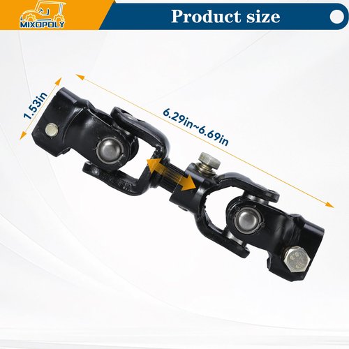 Mixopoly Golf Cart Intermediate Steering Joint Replacement for Club Car DS 1984-Up Gas or Electric Replace OEM 1013861 1012454 103601601 1036016-01